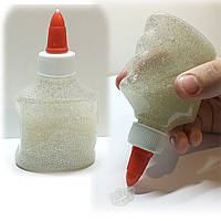 Клей декоративний з блискітками / "Glitter Color" 90мл / сріблястий / Клей з глітером для творчості