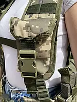 Военный гранатный подсумок закрытого типа на фастексе с креплением молли и заклепками в цвете пиксель sux