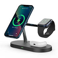 Магнитное беспроводное зарядное устройство 5 в 1 для iPhone 15 14 13 Pro Max Apple Watch 8 7 6 Airpods