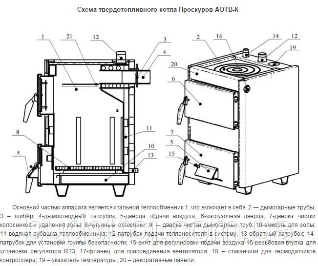 Твердотопливный котел Проскуров АОТВ - 25К кВт с плитой. - фото 8 - id-p178465818