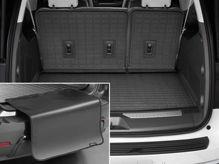 Автомобільний килимок в багажник авто Weathertech Cadillac Escalade 21-23 чорний за 3м рядом Кадиллак Эскалейд, фото 1