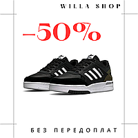 Мужские модные кроссовки,кроссовки на весну,Мужские кожаные кроссовки Adidas Originals Drop Step Black White K