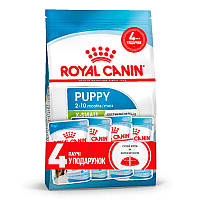 Сухий корм для мініатюрних цуценят віком від 2 до 10 місяців Royal Canin  X-Small Puppy 1,5 кг + 4 паучі