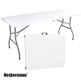 Стіл складний переносний Heckermann 180х74х74 White (XJM-Z180) Польща