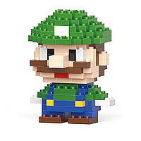 Конструктор фигурка Пиксели BRICKS Луиджи Luigi Mario Brothers