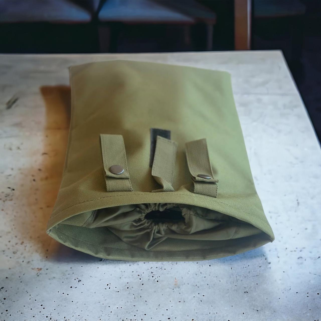 Тактический подсумок для ЗСУ, сумка для сброса пустых магазинов АК с креплением типа МОЛИ в оттенке олива sux - фото 1 - id-p2148937342