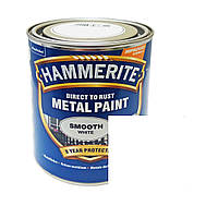 Краска по металлу 3в1 Hammerite Metal Paint Smooth защитная, белая 2,5л