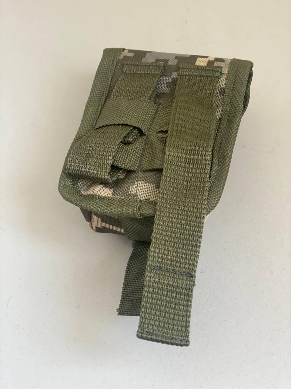 Тактический закрытый подсумок для гранат на бронежилет, сумка под гранаты с системой типа MOLLE пиксель sux - фото 8 - id-p2148937919