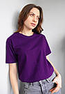 Фіолетова💜 базова унісекс футболка оверсайз fruit of the loom Valuweight purple, фото 8