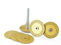 Комплект: Диск алмазный 50 мм-10 шт + держатель дисков -2 шт для гравера и дрели (GOLD)
