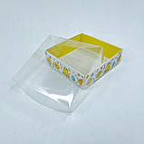 Коробка для пряника, 120*120*35 мм, з прозорою кришкою, "Великодні курчата", фото 2