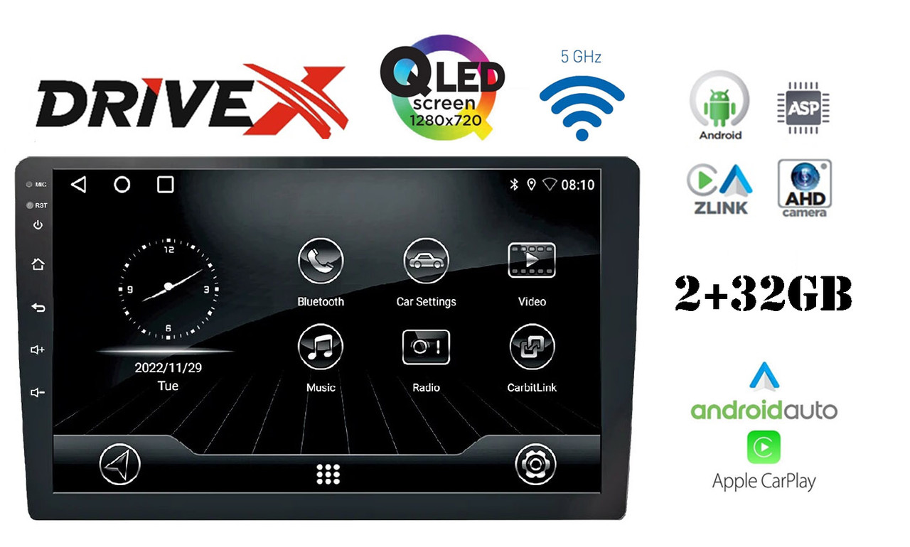 DriveX UN8Q AND 10" Android мультимедійний центр