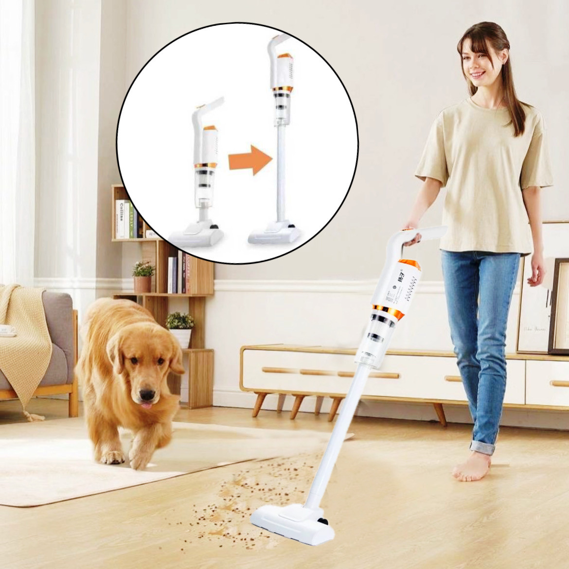 Вакуумний бездротовий акумуляторний пилосос WIRELESS VACUUM CLEANER FH-268 Ручний пилосос 2 в 1