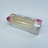 Коробка для макаронс, 200*60*60 мм, з вікном, "Акварельні квіти", фото 3