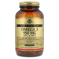 Жирные кислоты Solgar Рыбий Жир, Омега 3 (Omega-3 EPA, DHA), 950 мг, Тройная Сила, (SOL-02058)