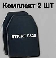 Бронепластина: Легкие керамические Strike Face, Сертифицированные, 6 класс ДСТУ, Пара 2 шт