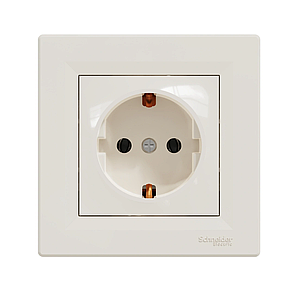 Розетка із заземленням Schneider Electric Asfora EPH2900123 кремова
