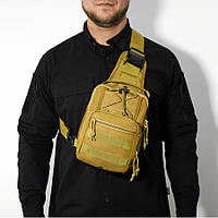 Нагрудная мужская сумка тактическая тканевая | Рюкзак тактический городской | Рюкзаки IU-886 мужские военные