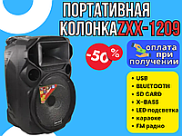 Переносная мощная акустическая аккумуляторная колонка TMG ORIGINAL ZXX-1209 с микрофонами bluetooth колонка .