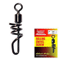 Штопорная застежка с вертлюгом Lucky John Roling Swivel Screw K030 / 10шт. (5052-K030)