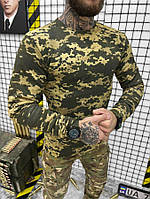 Тактический утепленный лонгслив пиксель, армейский мужской свитер пиксель