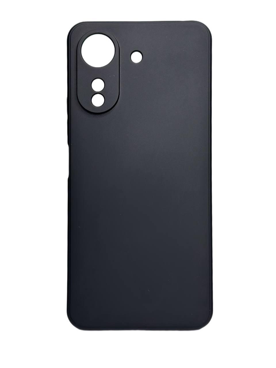 Силіконовий чохол для Xiaomi Redmi 13C чорний матовий з мікрофіброю