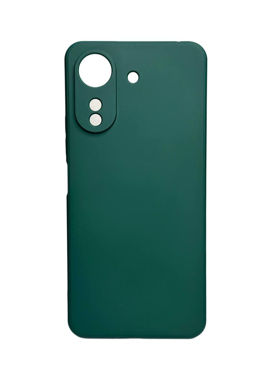 Силіконовий чохол для Xiaomi Redmi 13C зелений матовий з мікрофіброю