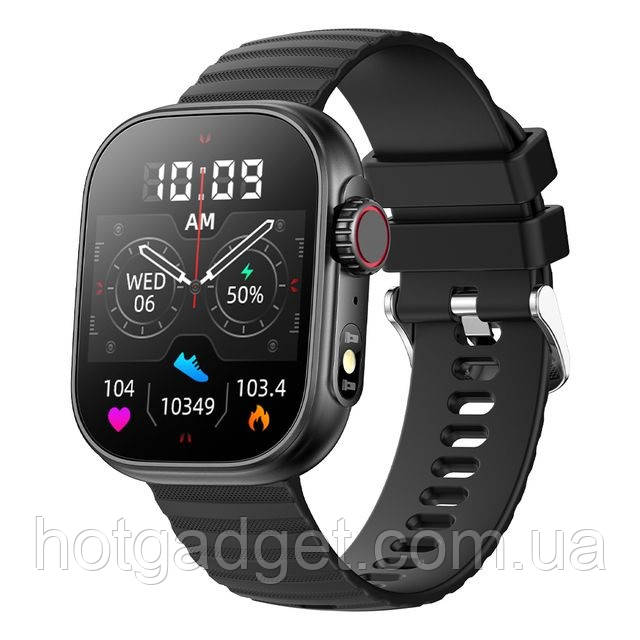 Смарт-годинник Senbono ZW39 Black (розмова, тонометр, температура, пульсоксиметр)