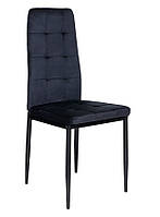 Черный современный стул VetroMebel в велюровой обивке на ножках без подлокотников N-66-2 black velvet