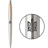 Ручка шариковая Parker Jotter Stainless Steel GT BP Трезубец ОУН в подар.коробке