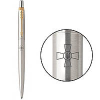 Ручка шариковая Parker Jotter Stainless Steel GT BP Эмблема ВСУ в подар.коробке