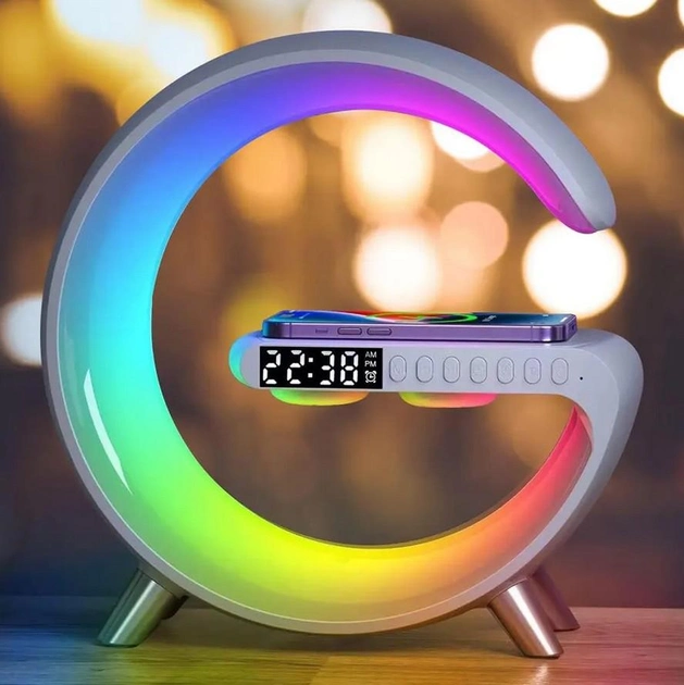 Багатофункціональна бездротова зарядна для телефону з RGB підсвічуванням