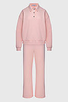 Костюм женский кофта и брюки с разрезами из футера German Volf. 23078 розового цвета-XL