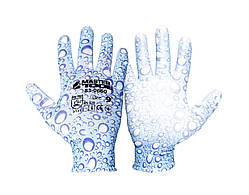 Рукавички безшовні трикотажні MASTERTOOL "Крапля" з поліуретановим покриттям долоні 9" 17-20 г 12 пар