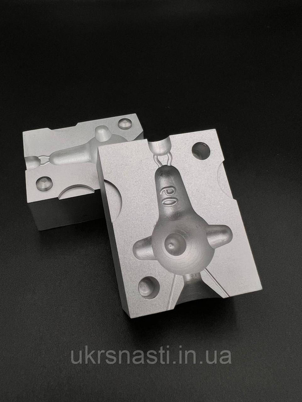 Якісна форма для виливання грузил Булава 90 г, метал Д16Т, Форми для лиття рибальських грузил, фото 1