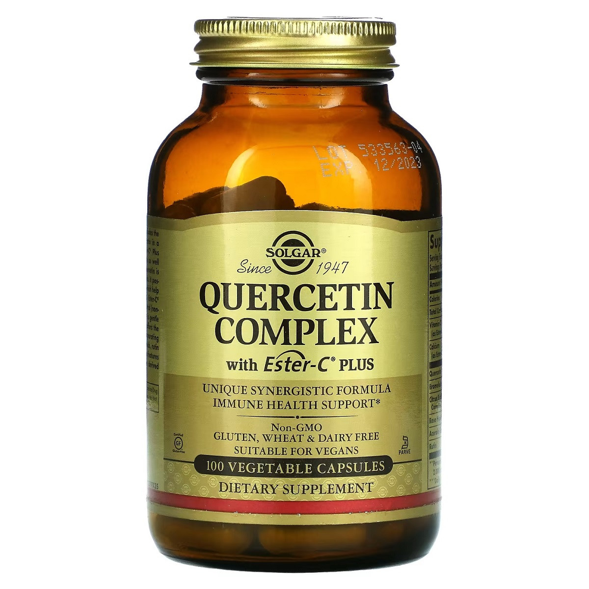 Комплекс Кверцетину з вітаміном С, Quercetin Complex with Ester-C Plus, Solgar, 100 вегетеріанських капсул