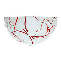 Світильник настінний скляний півколо Декора 24651 Метелик 300x150 1x60Вт білий