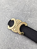 Жіночий ремінь пояс Celine Селін чорний + золото, фото 3