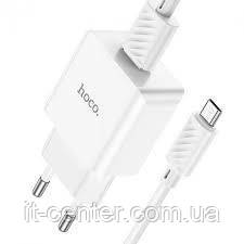 СЗУ блок Hoco C106A (1USB/ 2.1A) + кабель Micro USB білий, фото 2