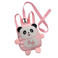 Детский рюкзак A-6864 Panda с ремешком анти-потеряшка Pink "Lv"