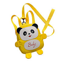 Детский рюкзак A-6864 Panda с ремешком анти-потеряшка Yellow "Lv"