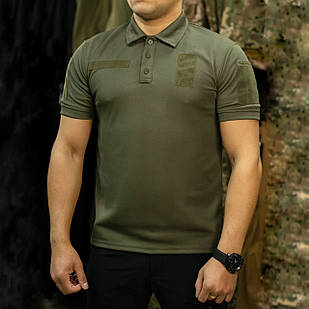 🔥 Поло тактичне CoolPass - Військове (олива) нац поліції, поліцейських, ВСУ, ЗСУ, військове