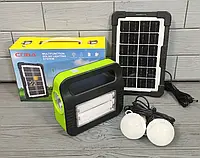 Солнечная станция / Фонарь-светильник аккумуляторный с PowerBank + 2 лампочки COBA CB-999A