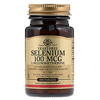 Селен без Дрожжей L-Селенометианин, 100 мкг, Solgar, 100 таблеток CM, код: 2337326