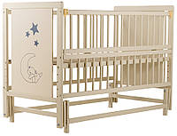 Кровать Babyroom Медвежонок M-02 маятник, откидной бок бук слоновая кость