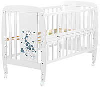 Кровать Babyroom Жирафик DJO-01 откидной бок, колеса бук белый