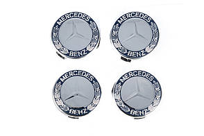 Ковпачки на диски 71/75 мм без кільця 4 шт  сині V1 для Тюнінг Mercedes, фото 2
