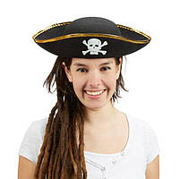 Пиратская шляпа черного цвета
