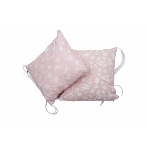 Бампер — подушка в дитяче ліжечко дівчинки twins лісові мешканці (2 шт.) 2027-63-08, рожевий Twins