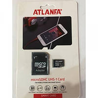 Карта памяти micro-SDHC 4Gb Atlanfa Class 6 + адаптер (356)